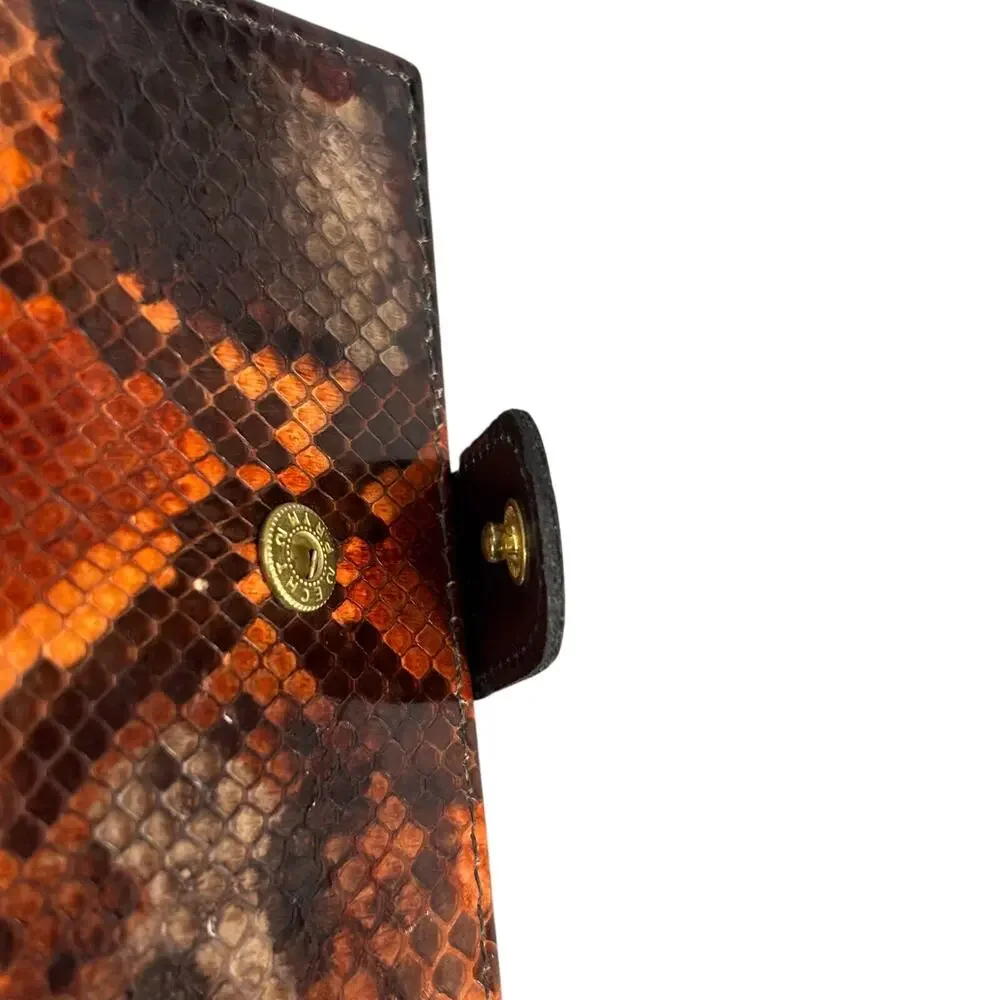 Vintage Bosca Genuine Python Snakeskin Wallet USA Made Y2K Mob Wife Luxury